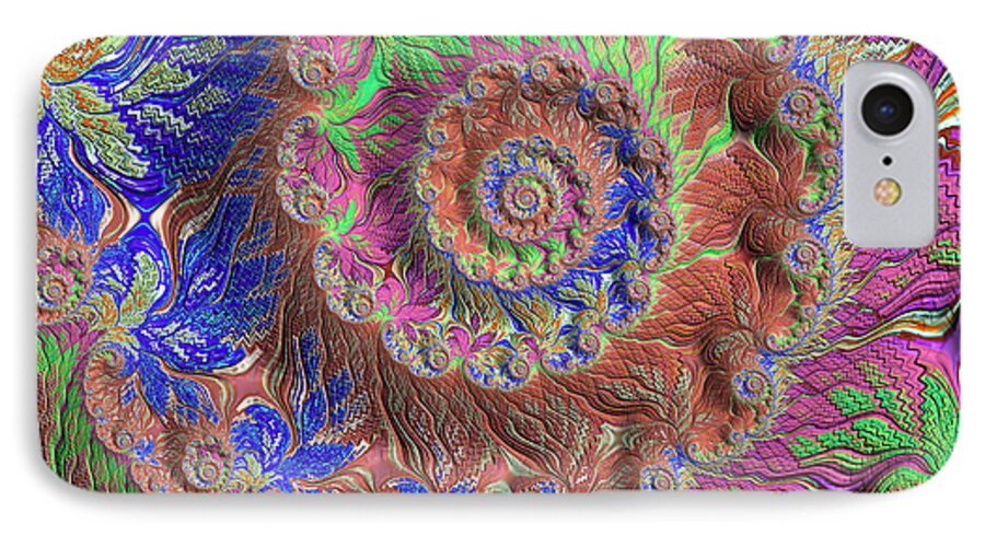 Fractals iPhone 7 Case featuring the digital art Fractal Garden by Bonnie Bruno