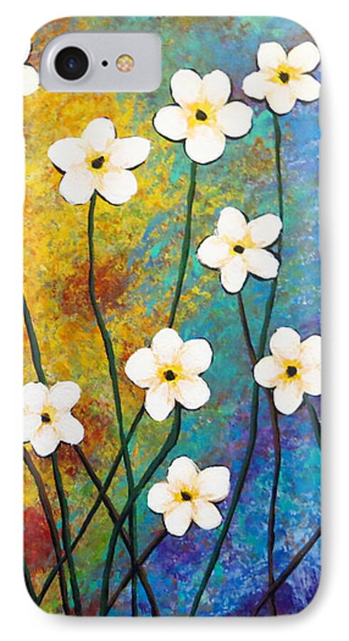 Frangipani iPhone 7 Case featuring the painting Frangipani Explosion by Teresa Wing