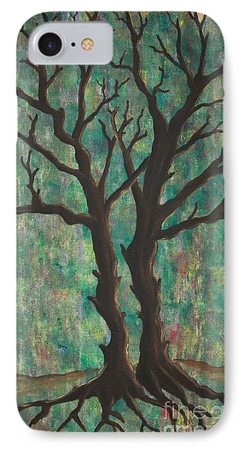 Trees iPhone 7 Case featuring the painting Friends by Jacqueline Athmann