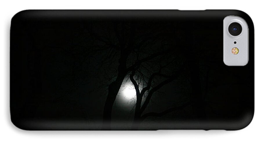 Full Moon iPhone 7 Case featuring the photograph Full Moon Through Trees by Marilyn Hunt