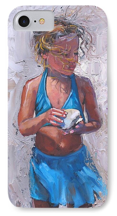 Young Girl iPhone 7 Case featuring the painting Gabby by Laura Lee Zanghetti