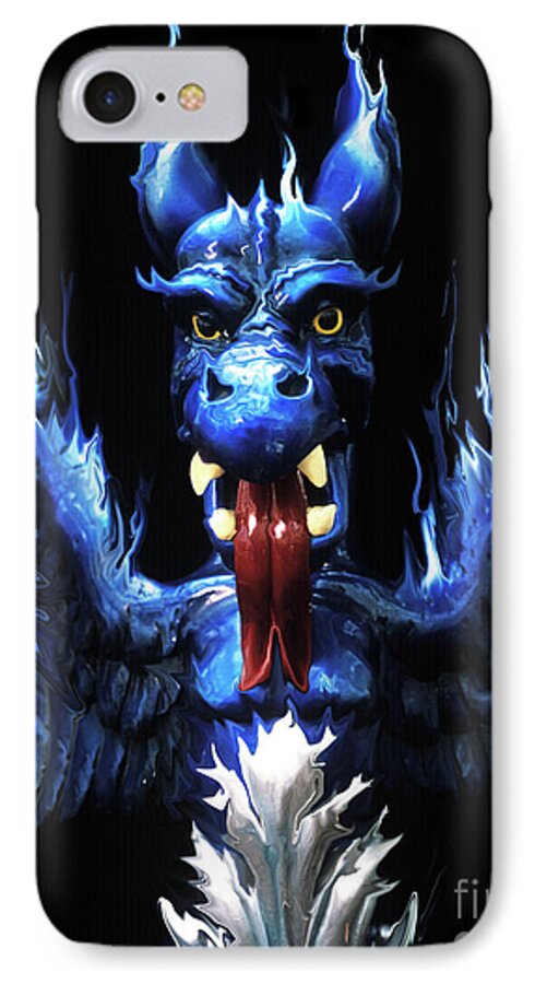Blue iPhone 7 Case featuring the photograph Gargoyle by Jim And Emily Bush