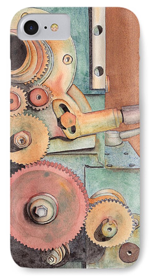 Gears iPhone 7 Case featuring the painting Gears by Ken Powers