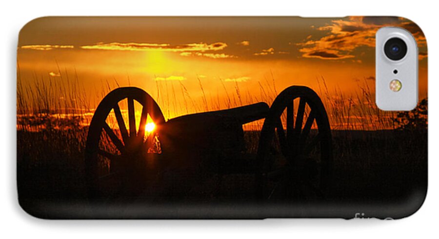 Gettysburg Cannon Sunset iPhone 7 Case featuring the photograph Gettysburg Cannon Sunset by Randy Steele