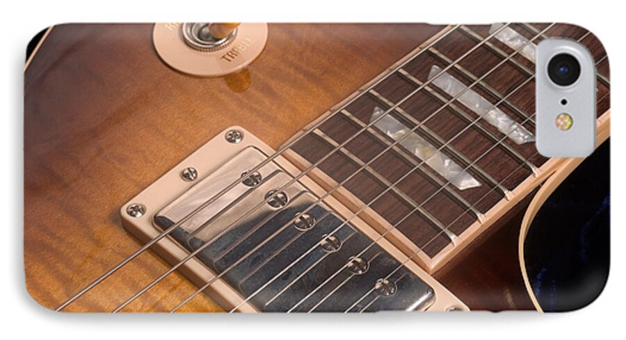 Les Paul iPhone 7 Case featuring the photograph Gibson Les Paul Guitar by Gene Martin by David Smith