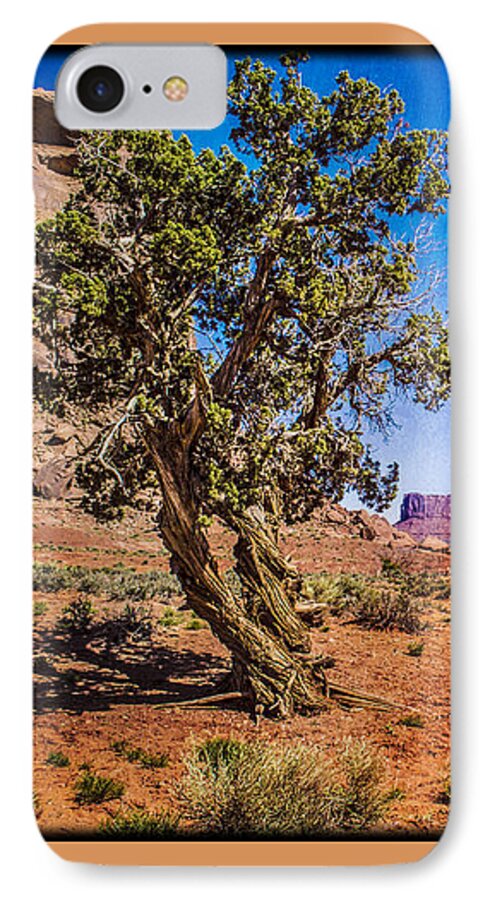Pictorial iPhone 7 Case featuring the photograph Gnarled Utah Juniper at Monument Vally by Roger Passman