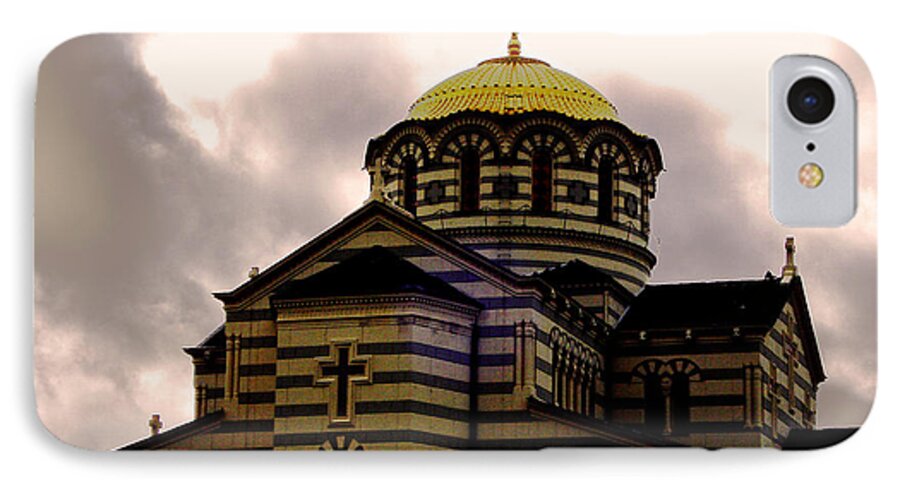 Gold iPhone 7 Case featuring the photograph Golden Dome by Jeff Barrett