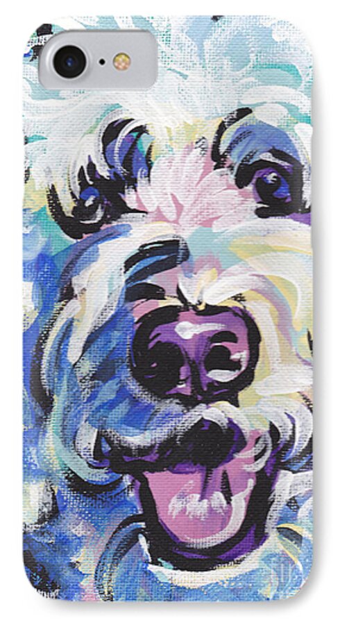 Golden Doodle iPhone 7 Case featuring the painting Golden Doodly Dee by Lea S