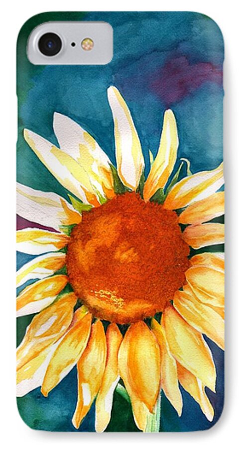Flower iPhone 7 Case featuring the painting Good Morning Sunflower by Sharon Mick