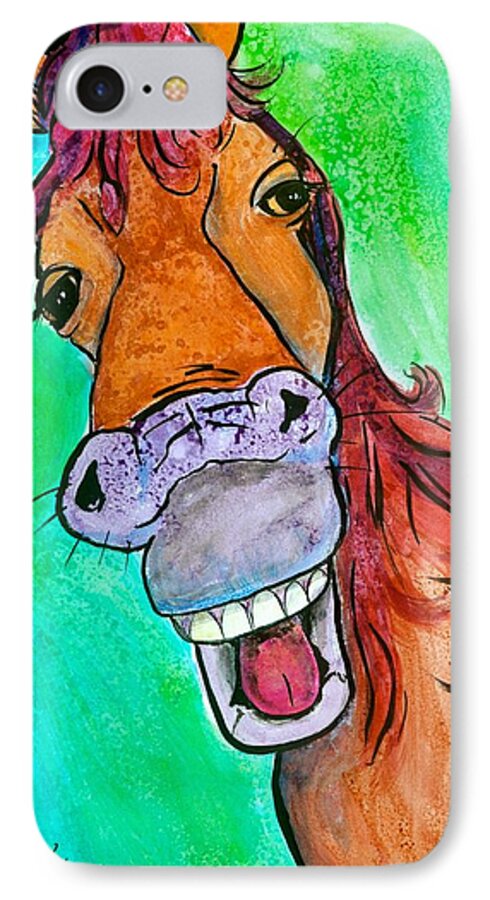 Gossip iPhone 7 Case featuring the painting Gossip by Debi Starr