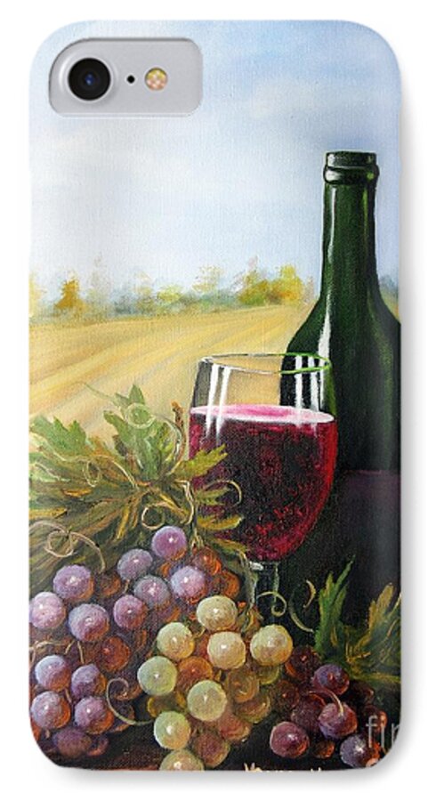 Still Life iPhone 7 Case featuring the painting Grapes by Vesna Martinjak