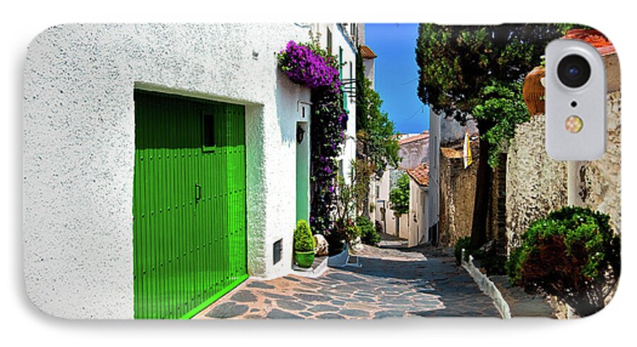 Cadequés iPhone 7 Case featuring the photograph Green Door Passage by Harry Spitz