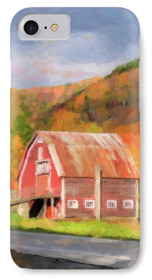 Green Mountains iPhone 7 Case featuring the photograph Green Mountains Barn by Betty LaRue