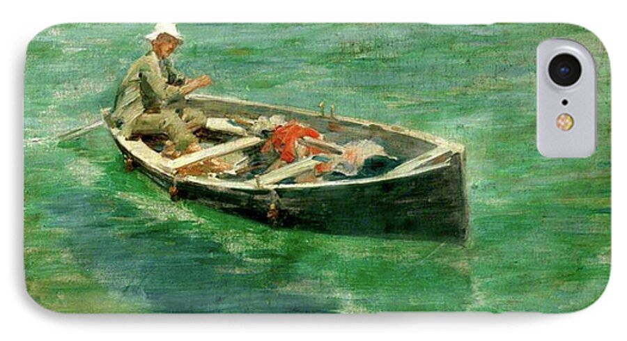 Green iPhone 7 Case featuring the painting Green Waters by Henry Scott Tuke