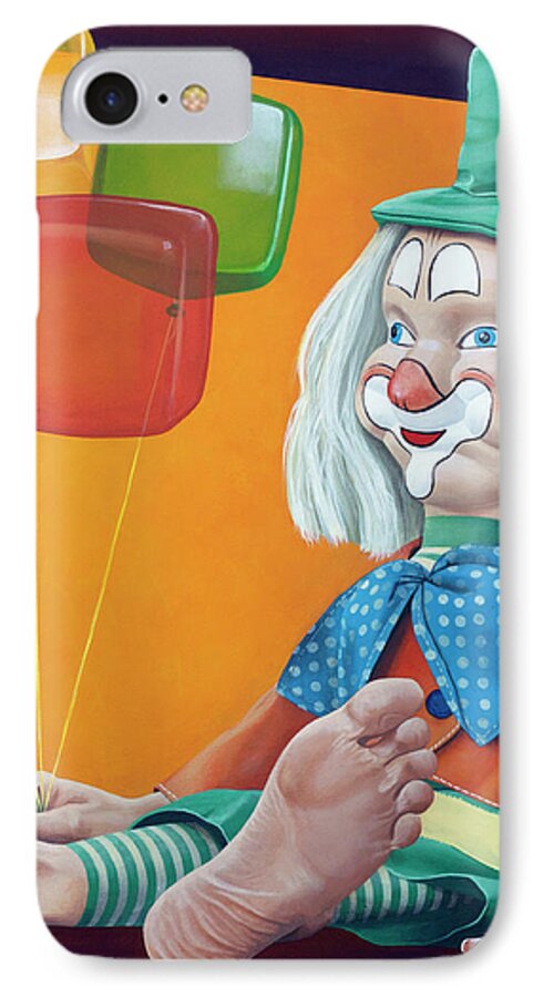 Clown iPhone 7 Case featuring the painting Gustav With Balloons by Kelly King