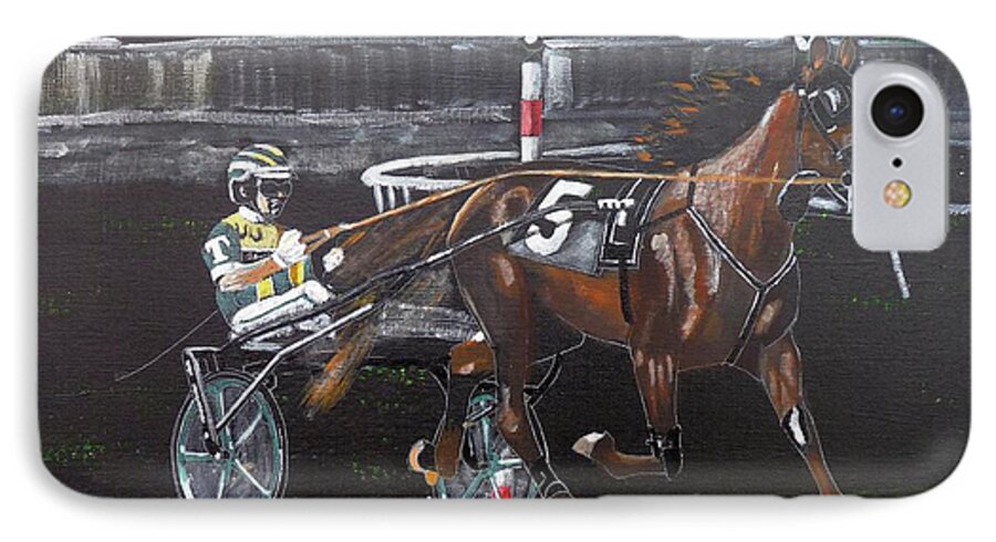 Tim Tetrick iPhone 7 Case featuring the painting Harness Racing by Richard Le Page