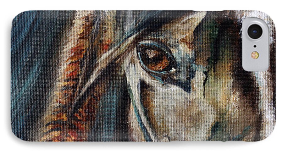 Horse iPhone 7 Case featuring the painting Hawk by Barbie Batson