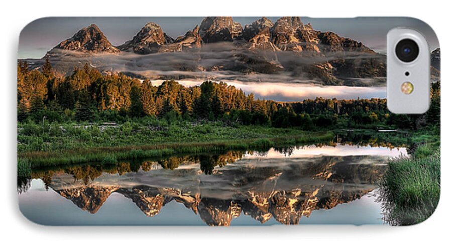 Schwabacher Landing iPhone 7 Case featuring the photograph Hazy Reflections at Scwabacher Landing by Ryan Smith