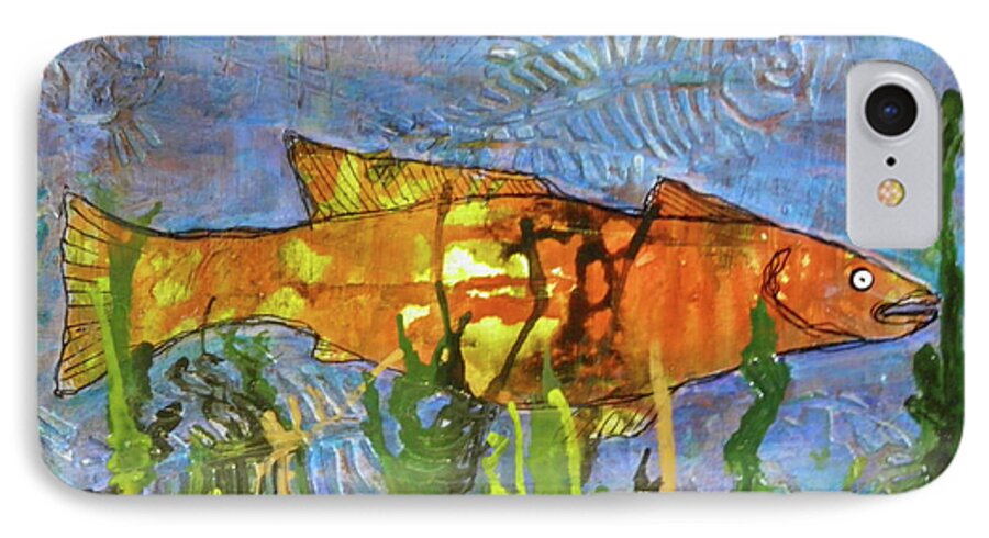 Fish iPhone 7 Case featuring the painting Hiding Out by Terry Honstead