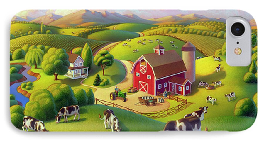 Farm iPhone 7 Case featuring the painting High Meadow Farm by Robin Moline