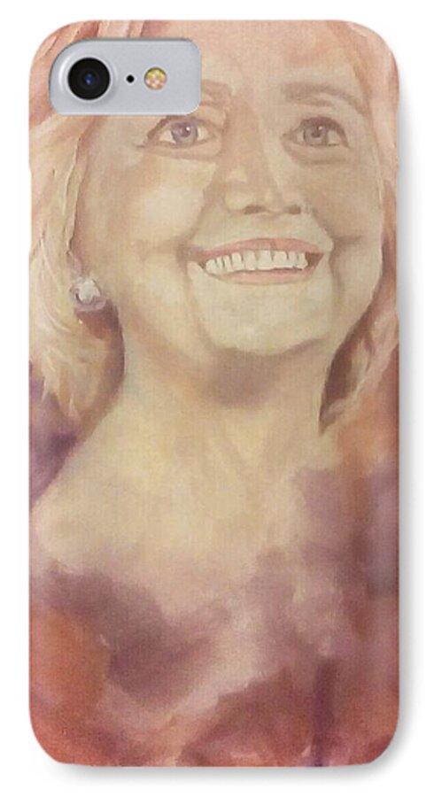 Abstract Art iPhone 7 Case featuring the painting Hillary Clinton by Raymond Doward