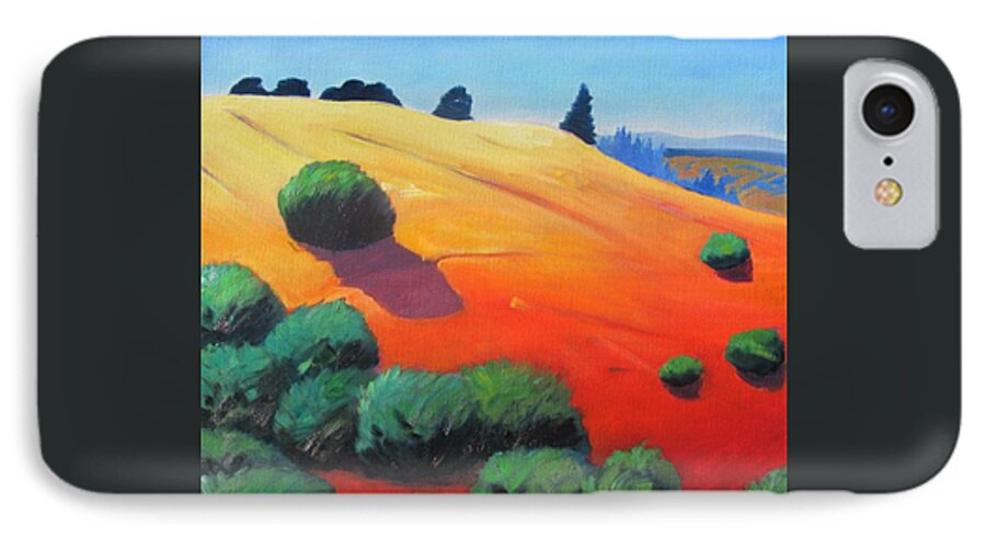 Hills iPhone 7 Case featuring the painting Hills and Beyond by Gary Coleman