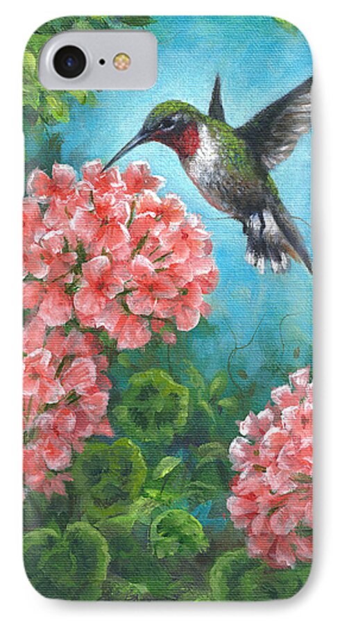 Hummingbird iPhone 7 Case featuring the painting Hummingbird Heaven by Kim Lockman