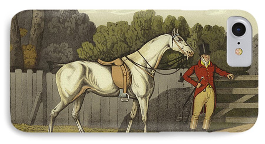 Fence iPhone 7 Case featuring the painting Hunter by Henry Thomas Alken