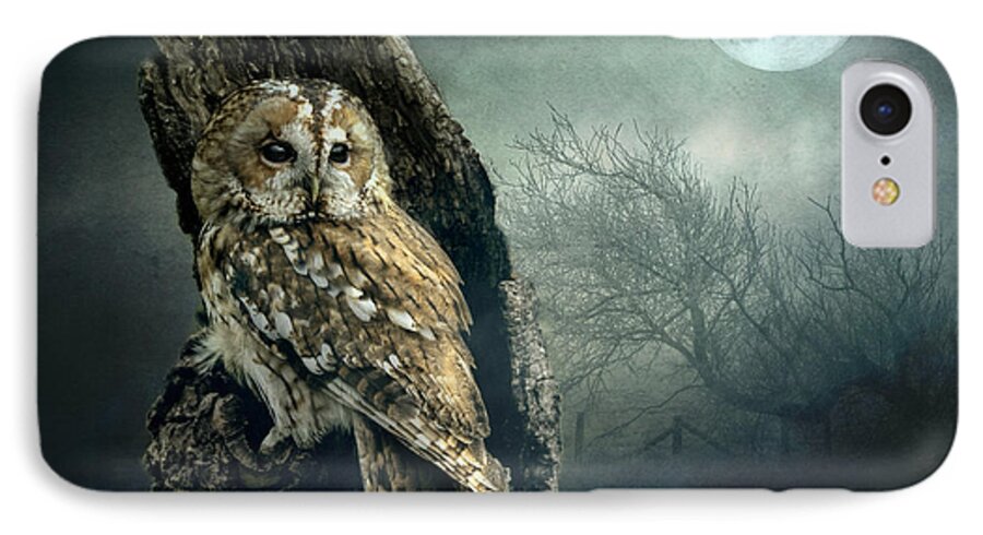 Owl iPhone 7 Case featuring the photograph Hunter's Moon by Brian Tarr