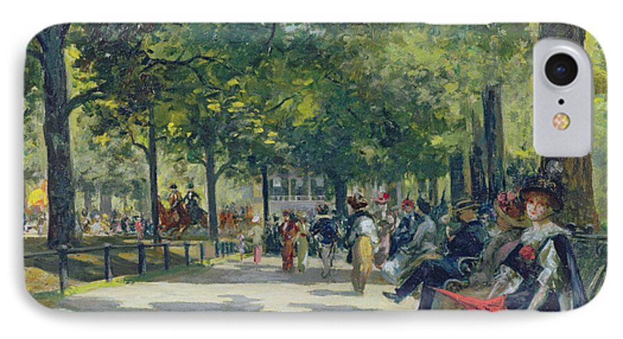 Hyde iPhone 7 Case featuring the painting Hyde Park - London by Count Girolamo Pieri Nerli