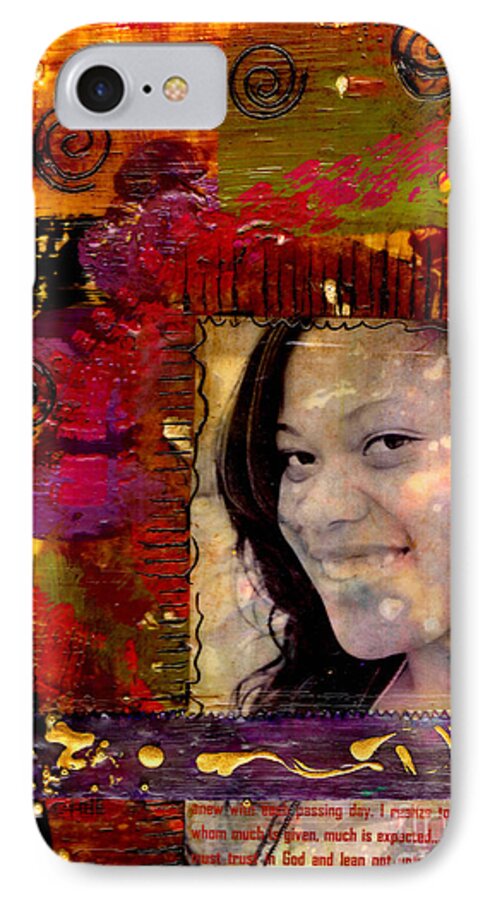 Wood iPhone 7 Case featuring the mixed media I Like COLORS  What About You by Angela L Walker