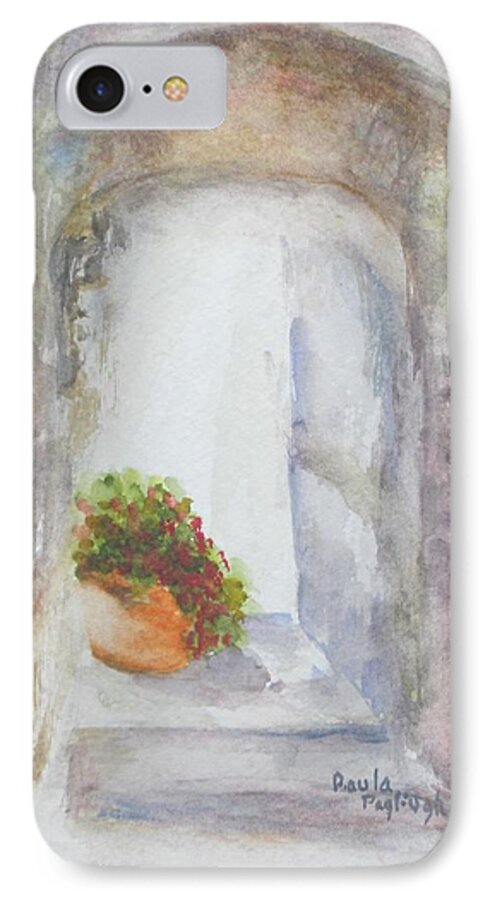 Watercolor iPhone 7 Case featuring the painting I See The Light by Paula Pagliughi