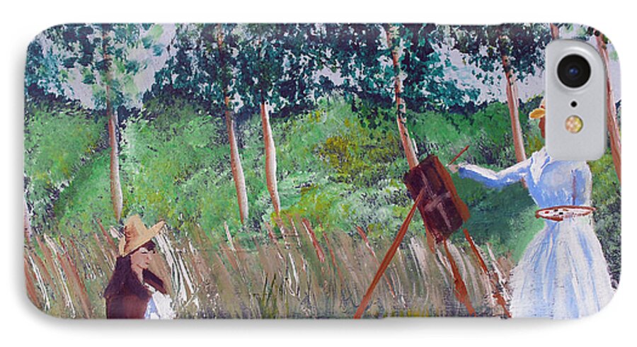 Monet iPhone 7 Case featuring the painting In The Woods At Giverny by Luis F Rodriguez
