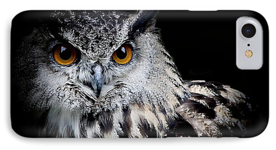 Eagle Owl iPhone 7 Case featuring the photograph Intensity by Clare Bevan