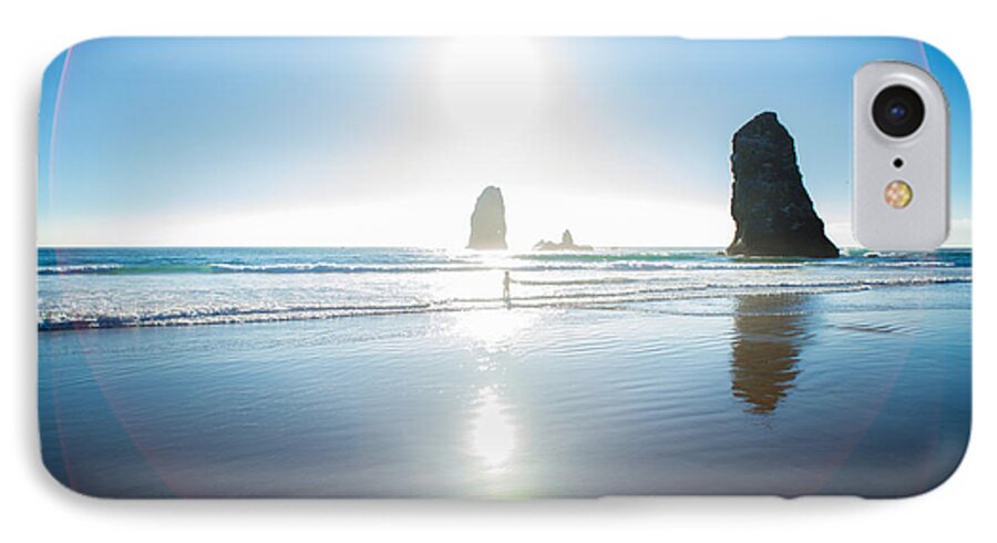 Cannon Beach iPhone 7 Case featuring the photograph Into the Sun by Alex Blondeau