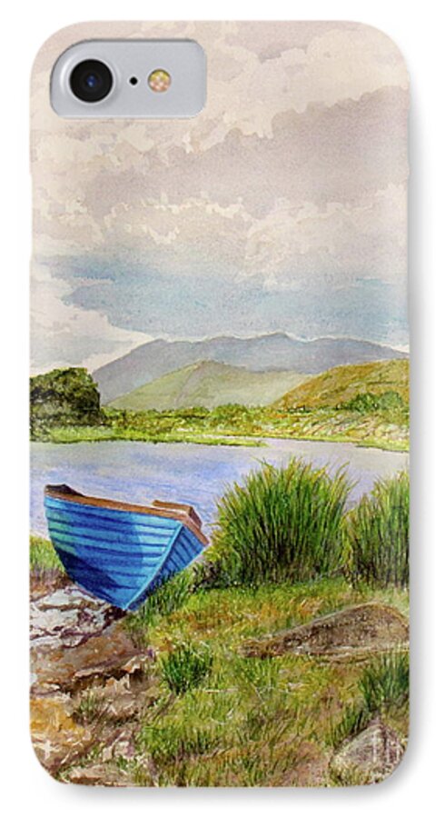 Blue iPhone 7 Case featuring the painting Ireland by Carol Flagg