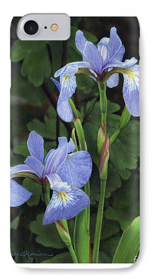 Iris iPhone 7 Case featuring the drawing Iris Study by Bruce Morrison