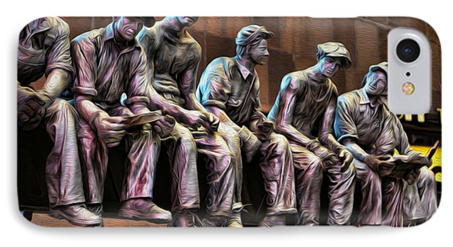 Taking A Break iPhone 7 Case featuring the photograph Ironworkers Having Lunch II by Lee Dos Santos