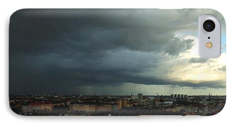 View Over Town. Bad Weather Is Clearing. iPhone 7 Case featuring the photograph It Gets Better by Ivana Westin