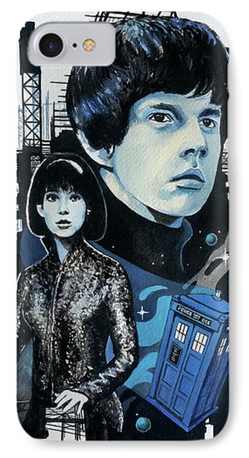 Dr Who Tom Carlton Art iPhone 7 Case featuring the painting Jamie and Zoe by Tom Carlton