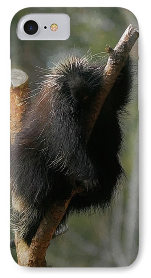 Porcupine iPhone 7 Case featuring the digital art Just Chillin by Ernest Echols