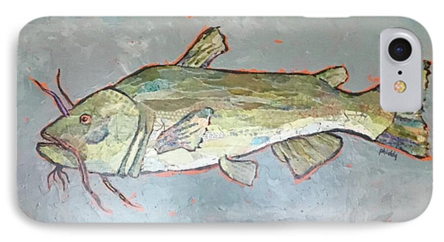 Fish iPhone 7 Case featuring the painting Kitty the Catfish by Phiddy Webb
