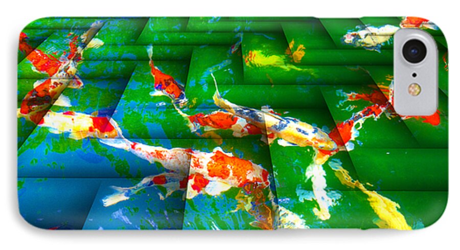 Digital iPhone 7 Case featuring the digital art Koi Mosaic I by Manny Lorenzo