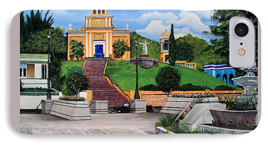 La Plaza De Moca iPhone 7 Case featuring the painting La Plaza De Moca by Luis F Rodriguez