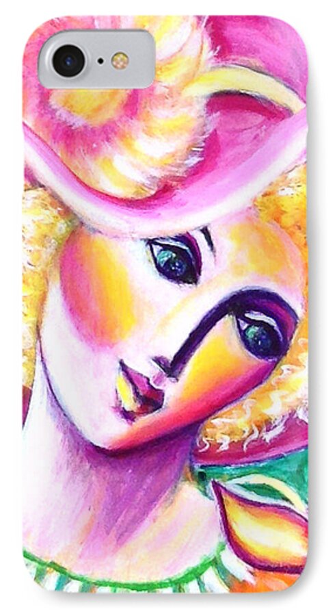 Lady iPhone 7 Case featuring the painting Lady and Butterfly by Anya Heller