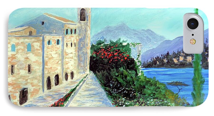 Lake Como Colors iPhone 7 Case featuring the painting Lake Como Colors by Larry Cirigliano