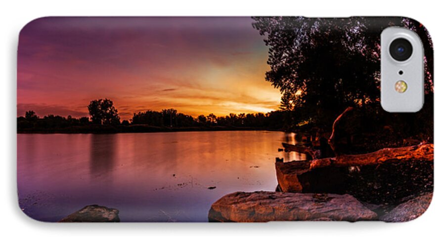 Buffalo Sunrise iPhone 7 Case featuring the photograph Lake Kirsty Twilight by Chris Bordeleau