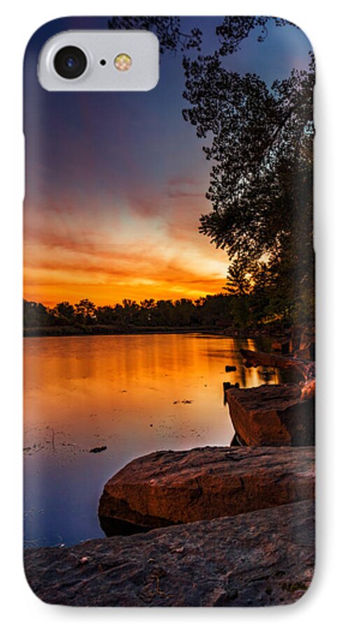 Buffalo Sunrise iPhone 7 Case featuring the photograph Lake Kirsty Twilight - Vertical by Chris Bordeleau