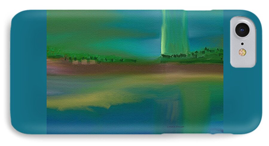 Abstract iPhone 7 Case featuring the painting Landscape with a Chance of Rain by Lenore Senior
