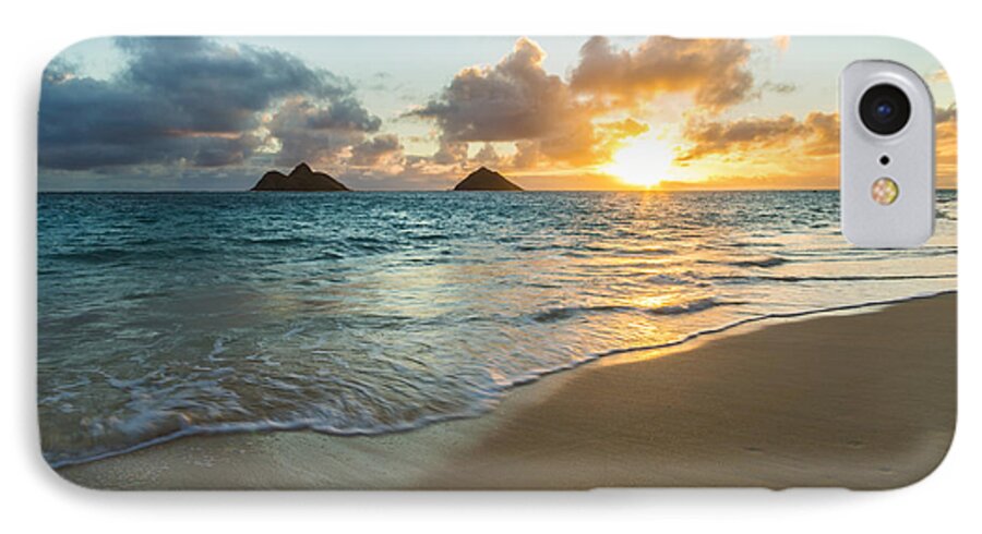 Aqua iPhone 7 Case featuring the photograph Lanikai Beach Sunrise 2 by Leigh Anne Meeks